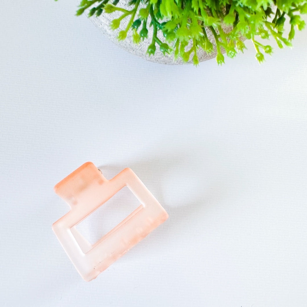 Mini Clear Peach Hair Claw