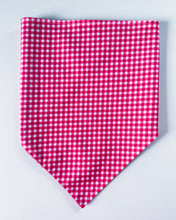 Load image into Gallery viewer, Reversible Pink Gingham/Navy Neck Scarf

