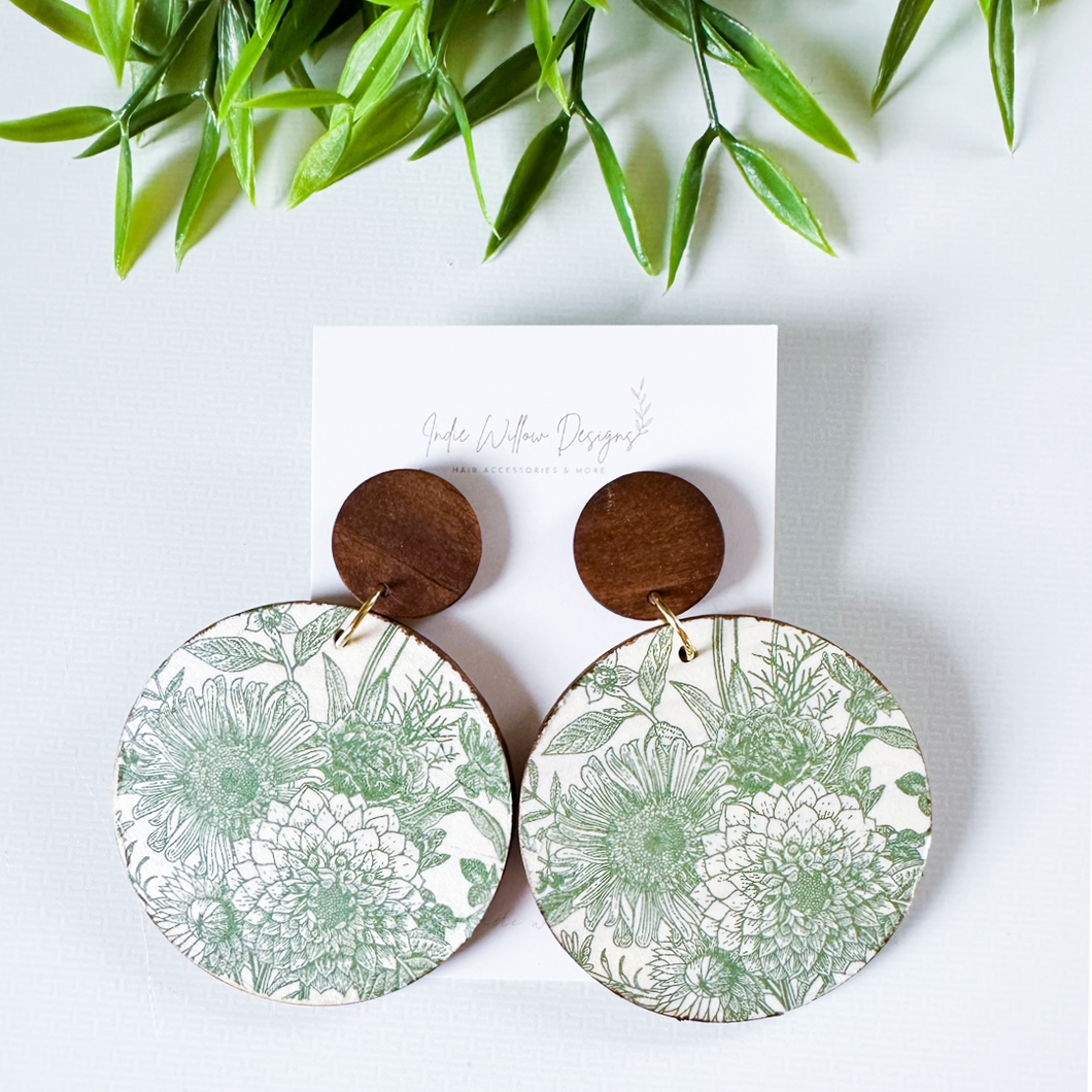 Olive Orchid Earrings