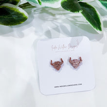 Load image into Gallery viewer, Copper Longhorn Earrings
