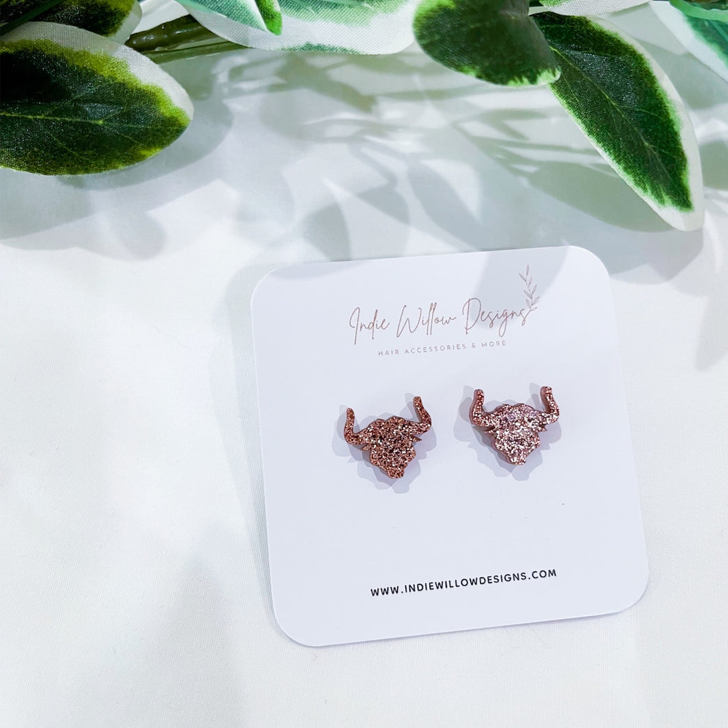 Copper Longhorn Earrings