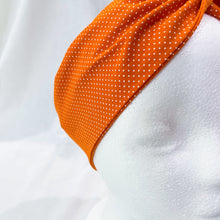 Load image into Gallery viewer, Orange Polka Dot Wire Head Wrap

