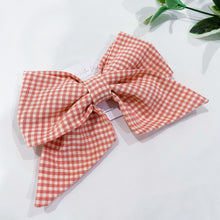 Load image into Gallery viewer, Vintage Red Gingham Sailor Bow Clip
