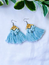 Load image into Gallery viewer, Floral Diamond Macrame Earrings
