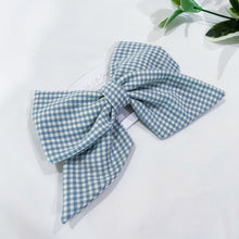 Load image into Gallery viewer, Vintage Blue Gingham Bow
