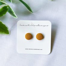 Load image into Gallery viewer, Turmeric Linen Button Earrings

