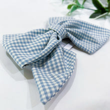 Load image into Gallery viewer, Vintage Blue Gingham Bow
