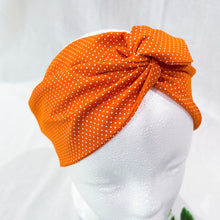 Load image into Gallery viewer, Orange Polka Dot Wire Head Wrap
